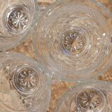 8 thick cut glass cups