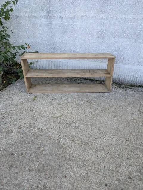 Natural wood shelf