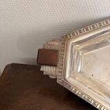 Plateau Flat Basket Bread Fruit Vegetable Art Deco Silver Metal