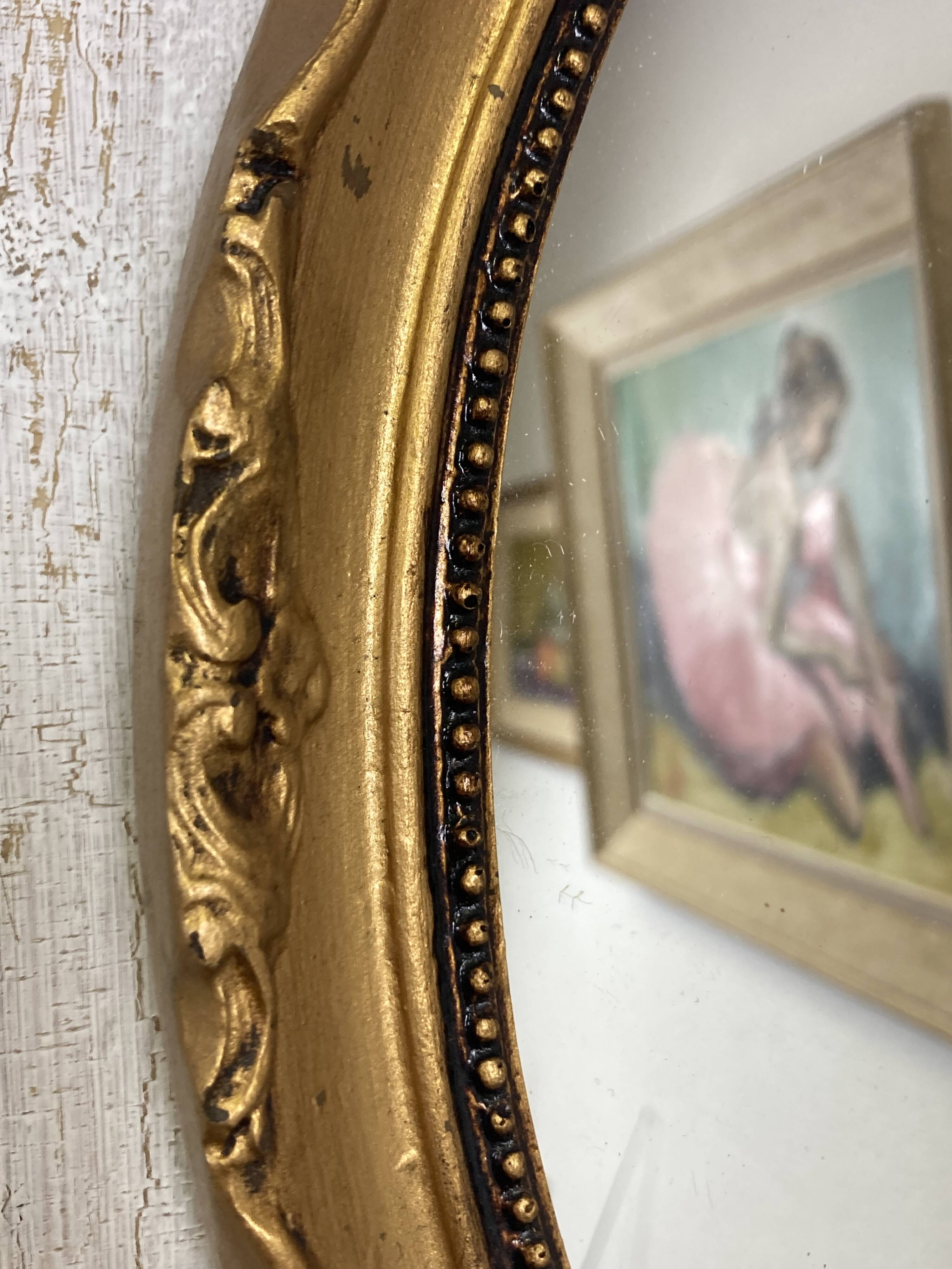 Antique oval mirror 34x27cm