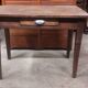 Small rustic children's table in old oak wood with drawer and shell handle