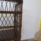 Bookcase - Bibus - 3 levels - woven rattan - bamboo - Vintage - 70s