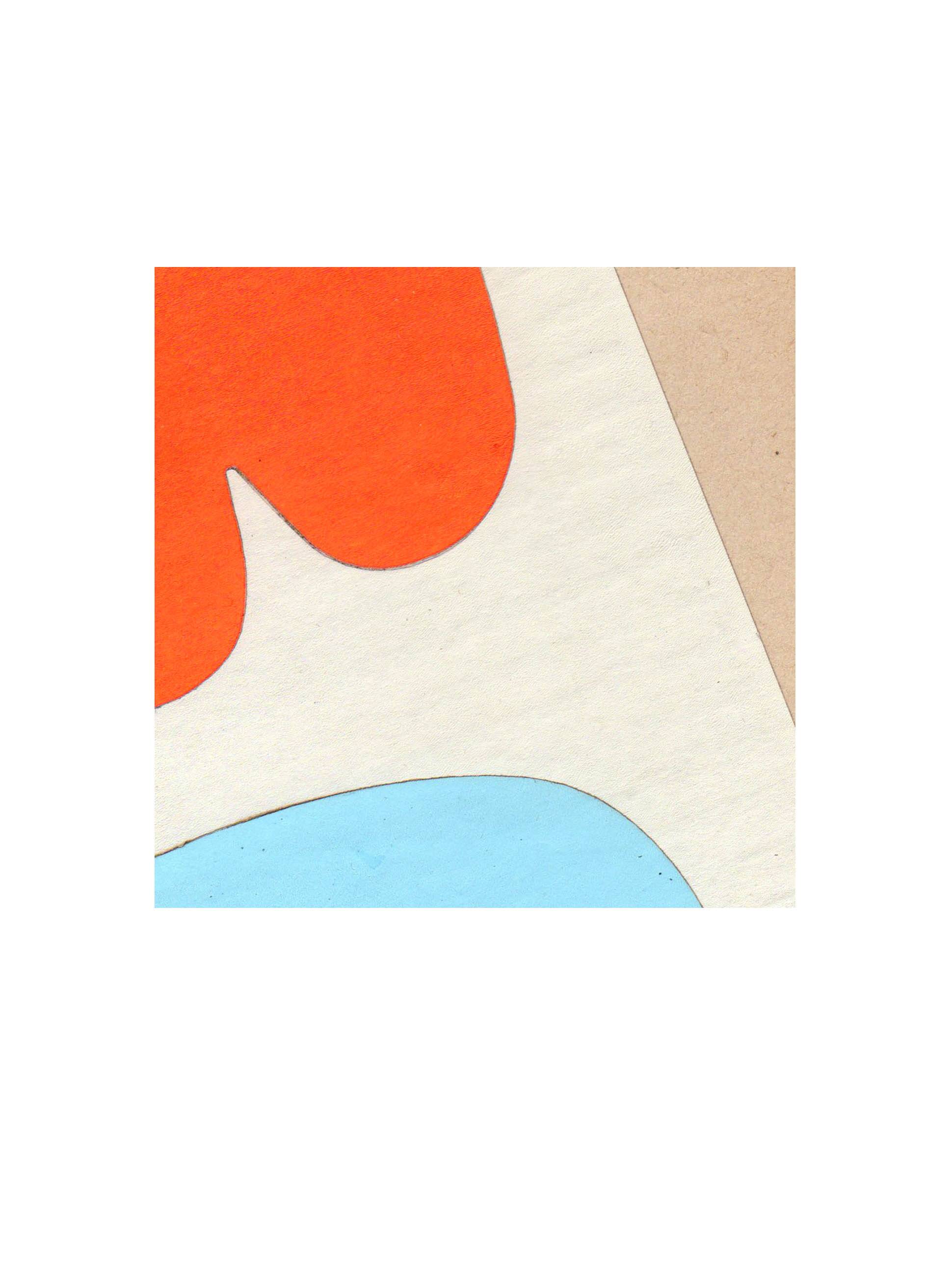 Collage on old paper - abstract painting H801 signed Eawy