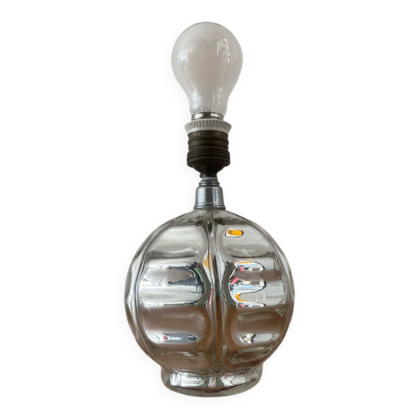 Pied de lampe en verre mercurisé, années 50