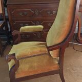 Ochre Voltaire armchair