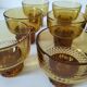 Vintage amber pressed glass glasses