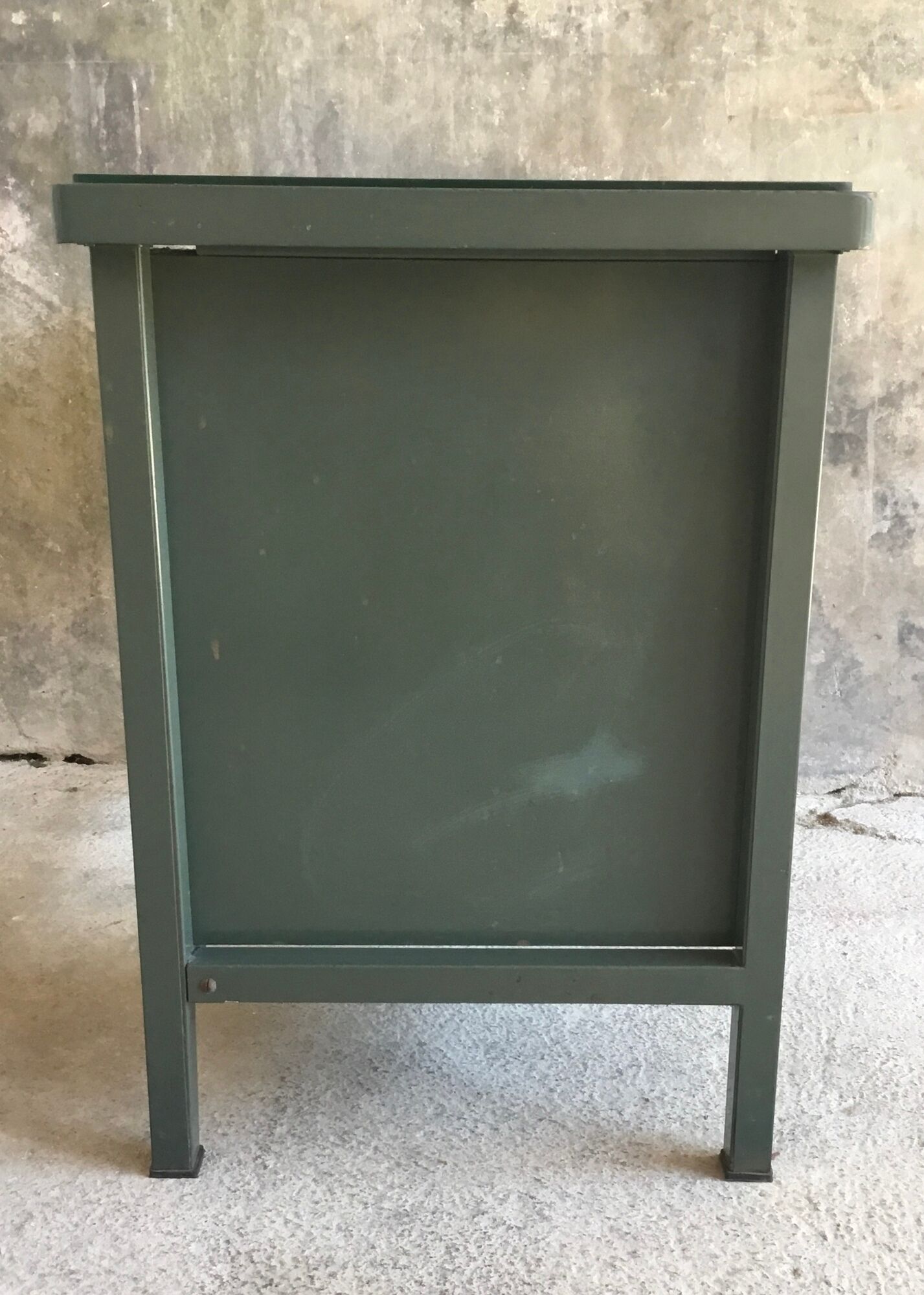 Small metal industrial desk with column of 4 drawers - industrial - 1960