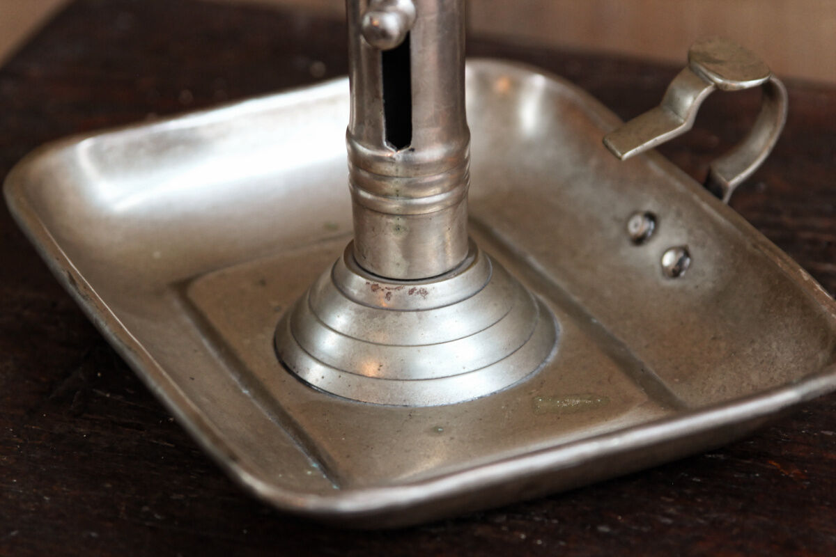 Silver brass cellar rat candle holder