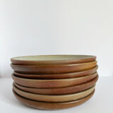 Set of 7 glazed stoneware plates