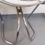 Set of 4 vintage Italian Gastone Rinaldi style chairs in chrome metal