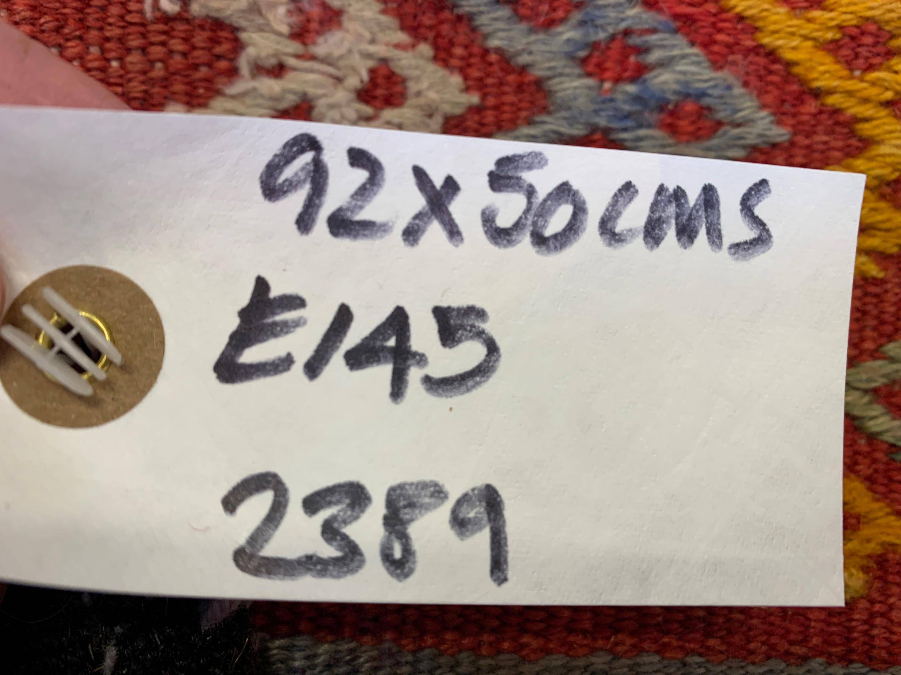 Vintage Turkish Mini Kilim 92x50 cm Wool Small Kelim Runner, shabby Chic