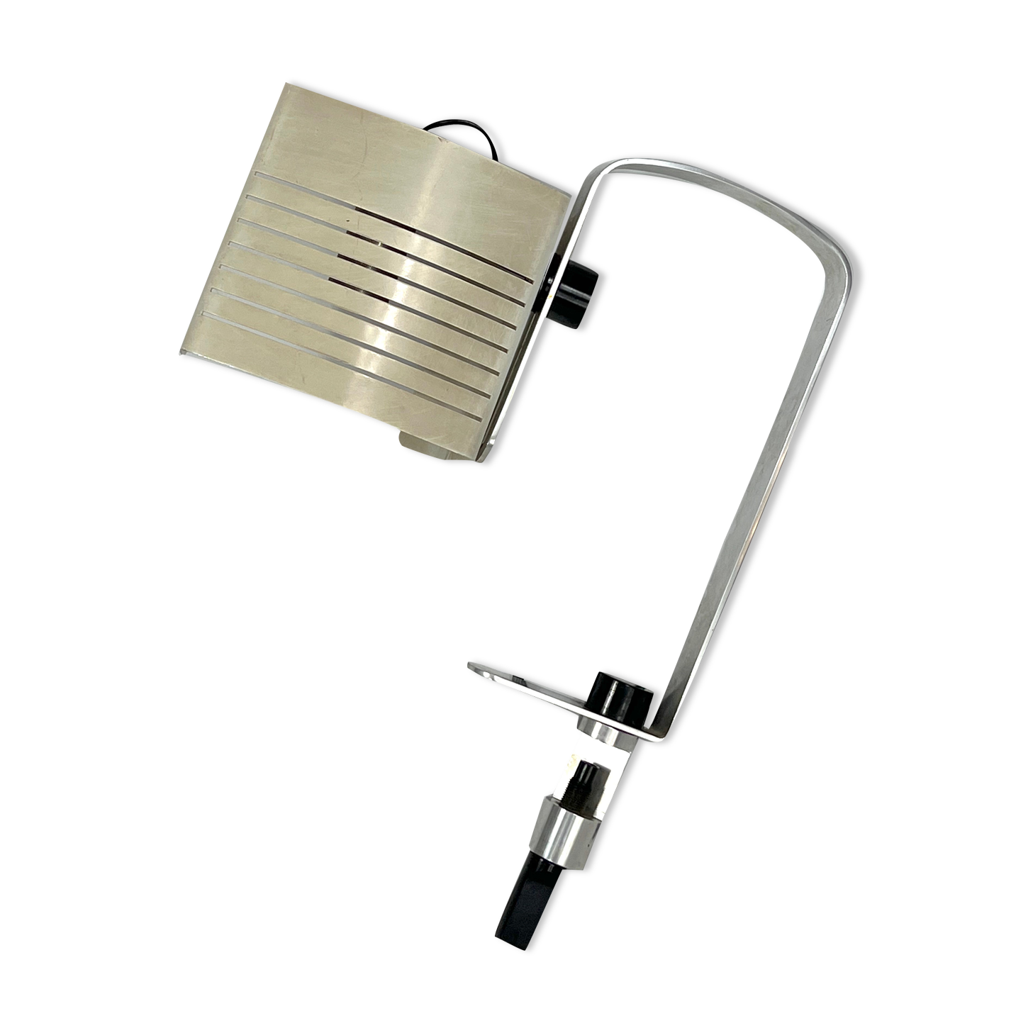 Vintage Italian aluminum and lacquer desk lamp from 60s