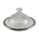 Round covered buttermaker in crystal and silver