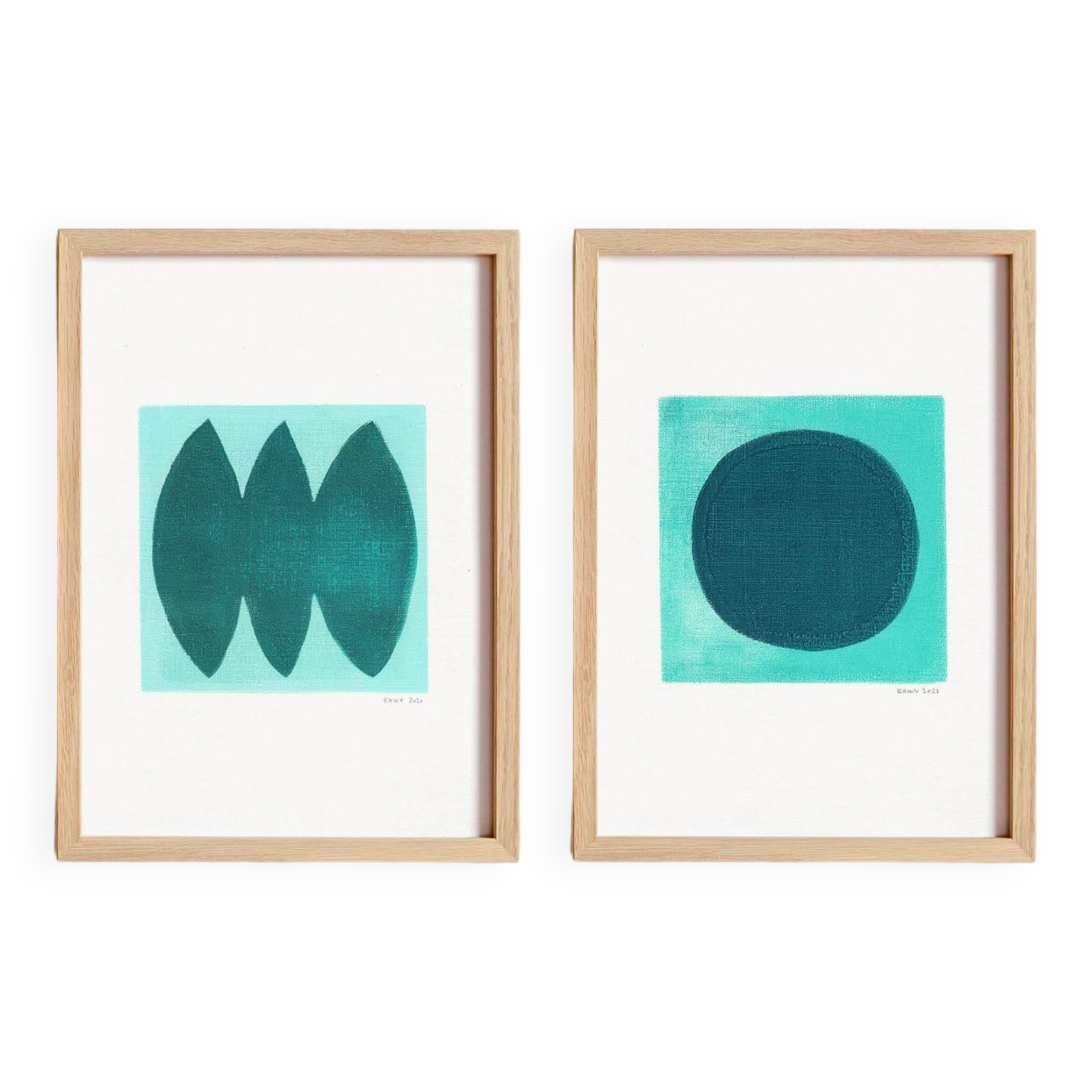 Duo de peintures abstraites - M300 et H246 - signées eEawy