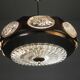 Vintage Lakro pendant light with 9 oval glass panels and 1 round glass panel, 1970s