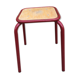 Metal and wood stool