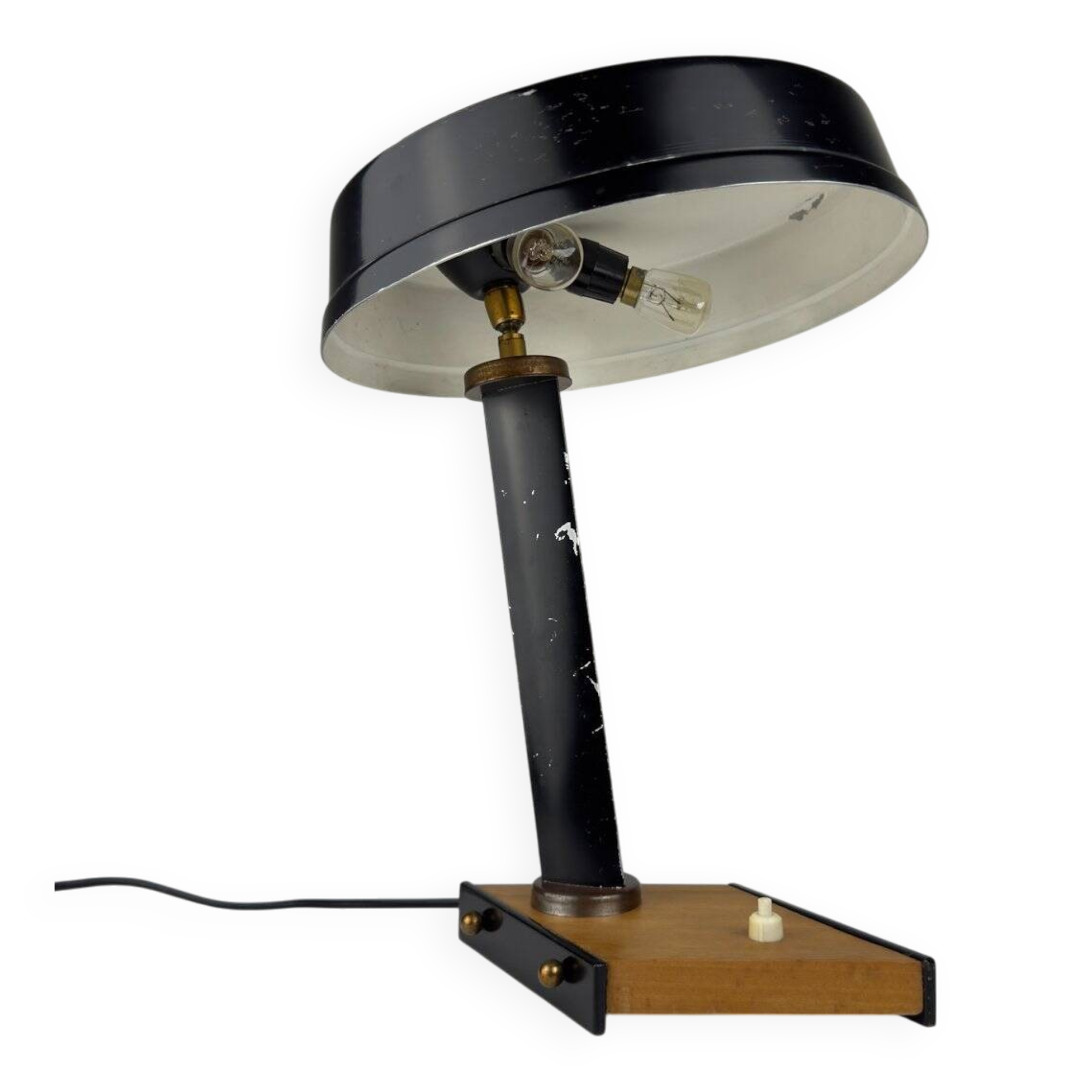 Vintage metal desk lamp attributed to Oscar Torlasco, Italy, 1950s.