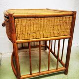 Vintage rattan bedside