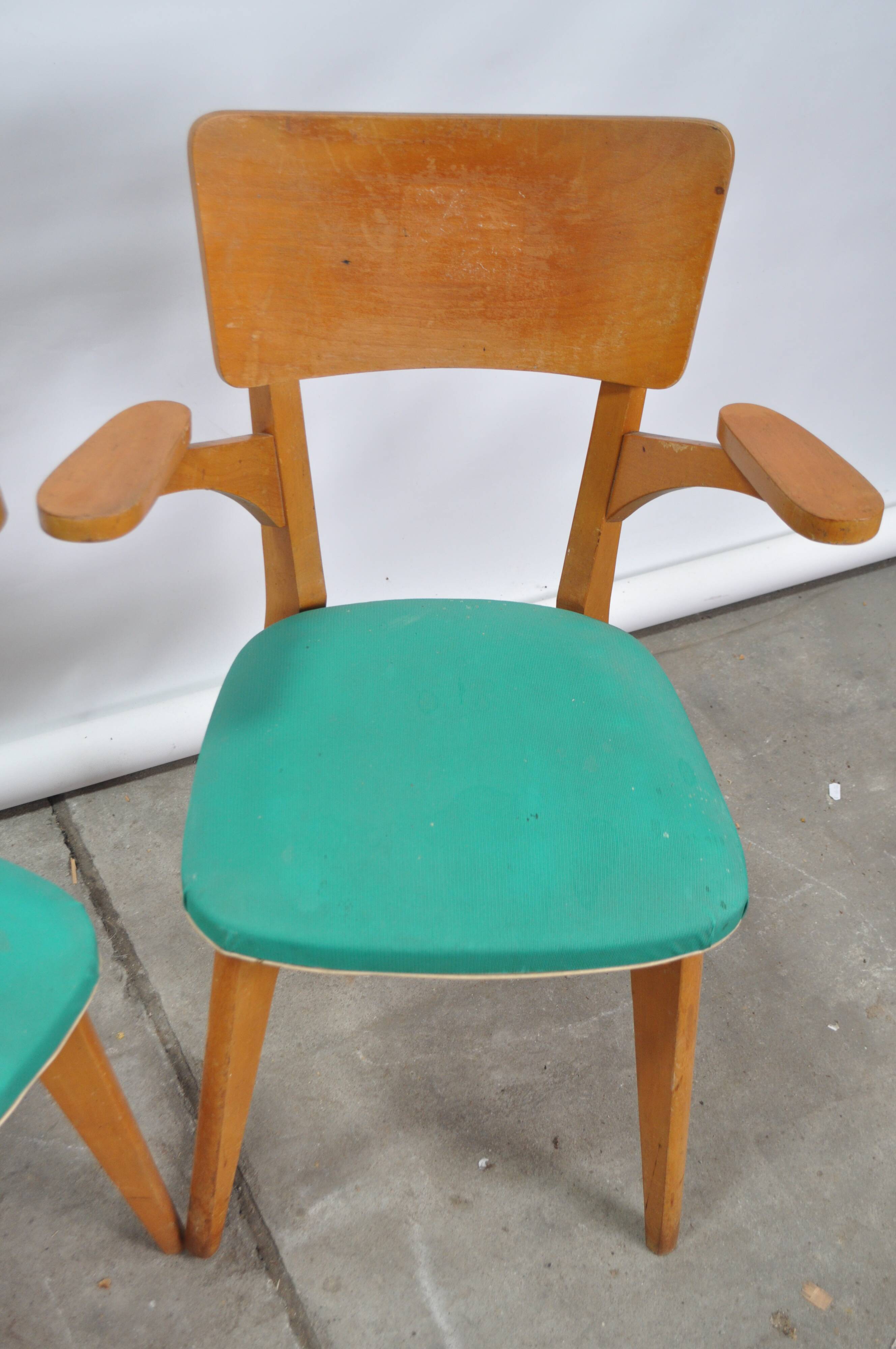 Bridge armchair with compass legs