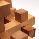 Japanese wooden puzzle sculpture by Sori Yanagi for Kumiki from the 1970s.