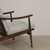 Scandinavian armchair 1960 curved armrests