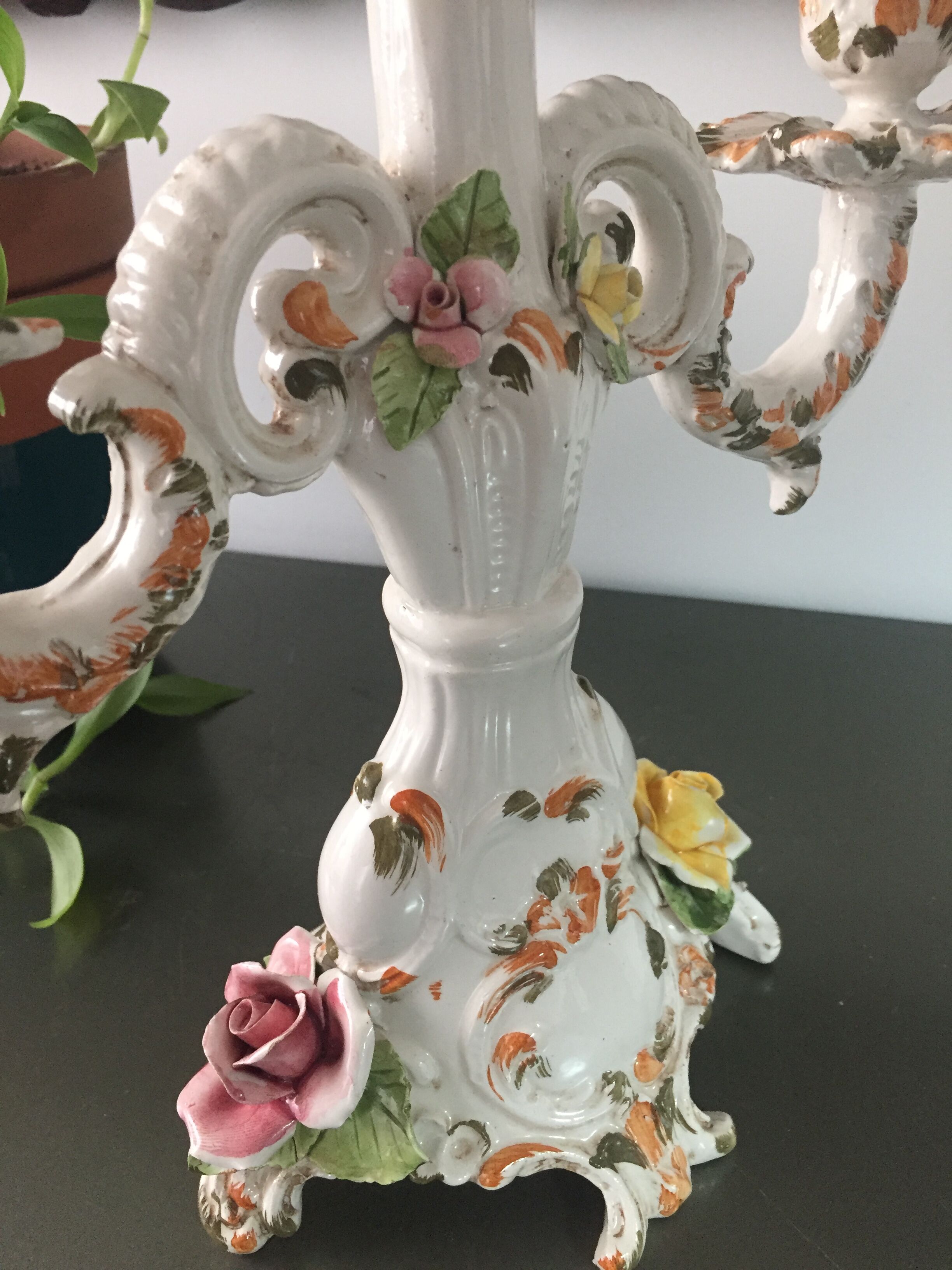 Bougeoir vintage en porcelaine