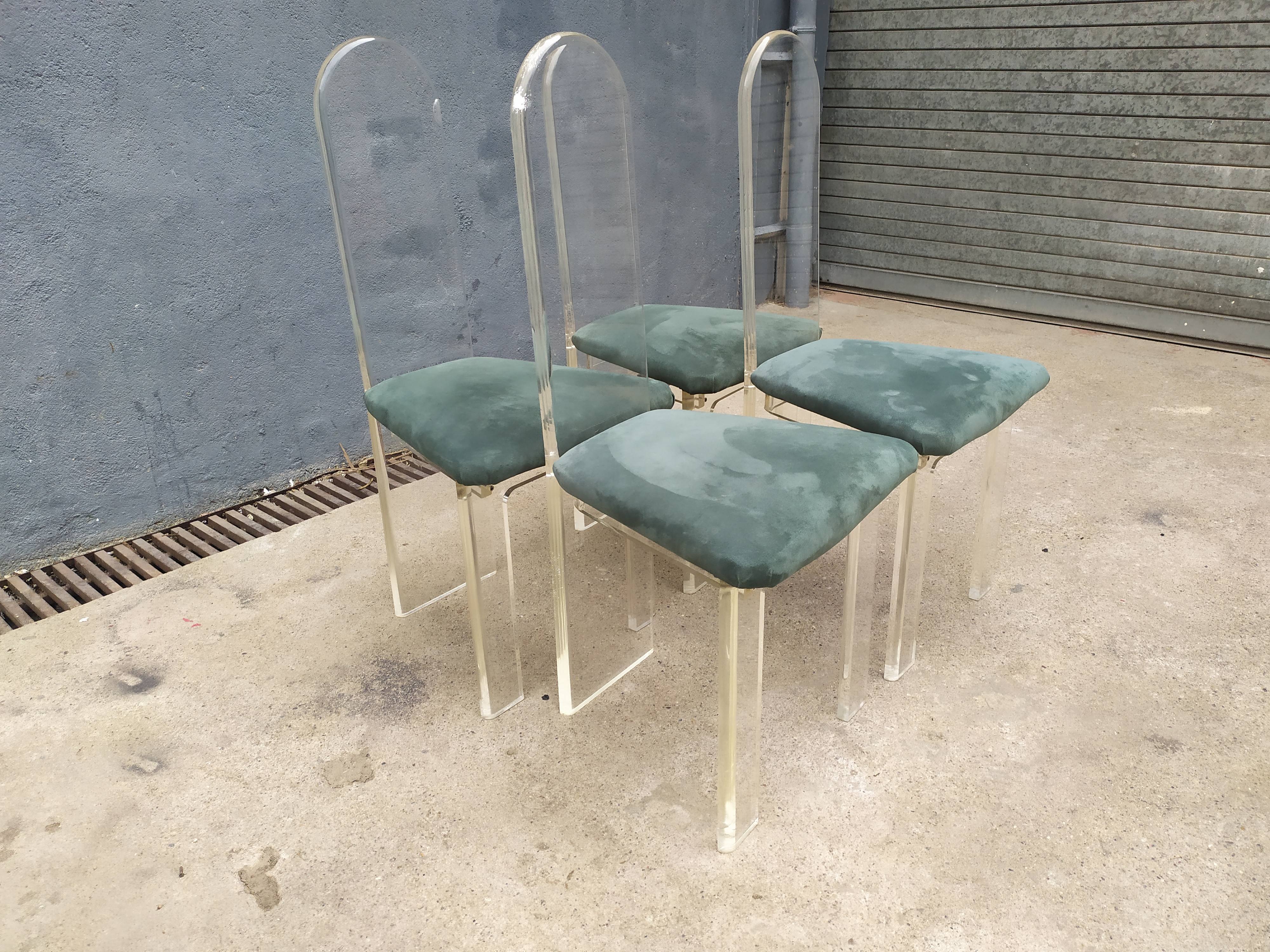4 Plexiglas Roche and Bobois chairs