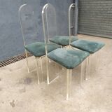 4 Plexiglas Roche and Bobois chairs