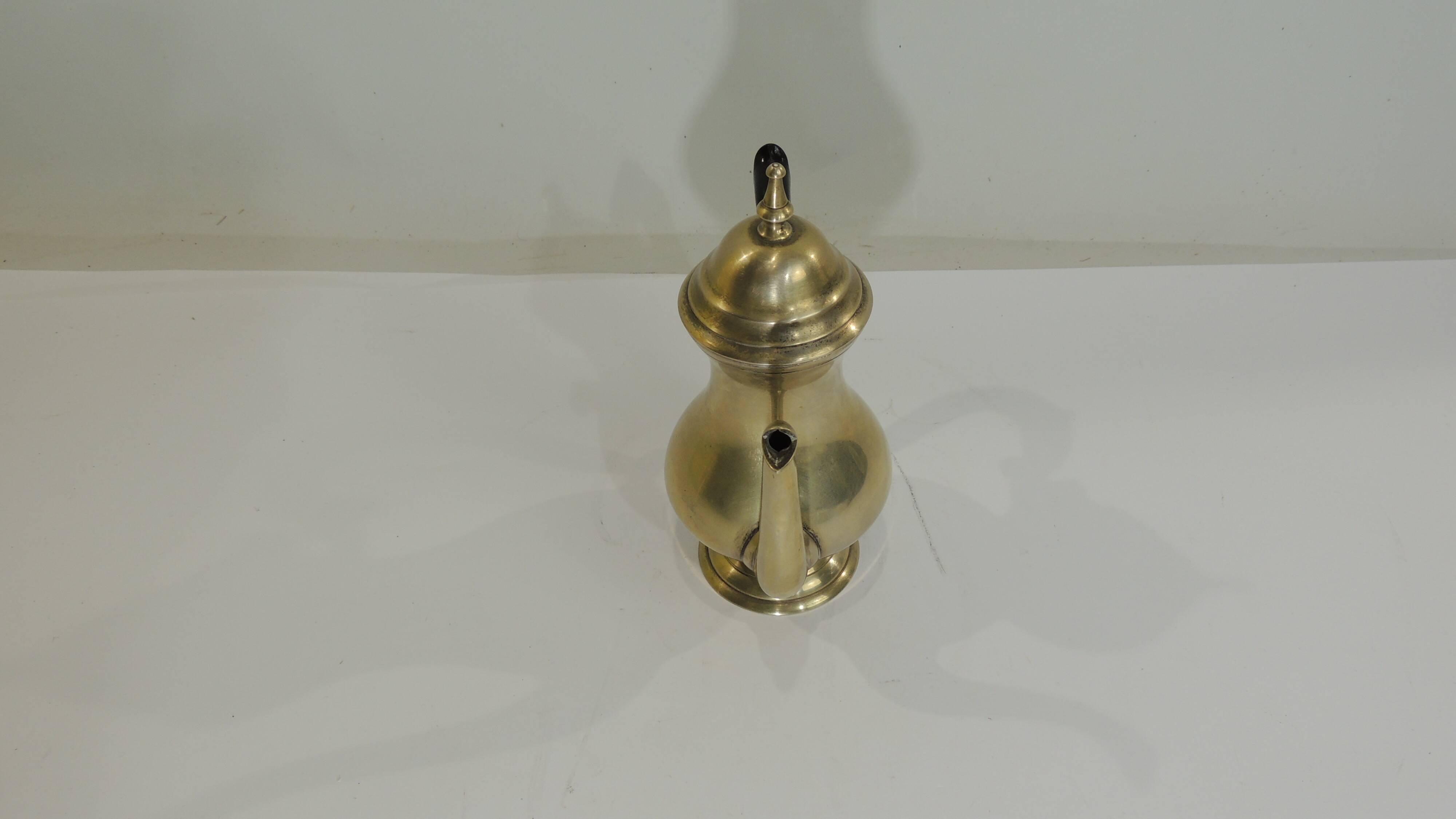 Solid brass teapot, vintage French / 20th century