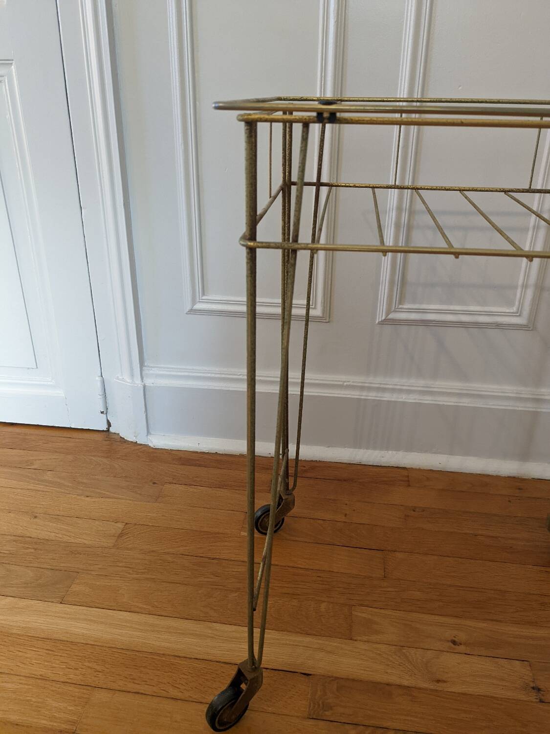 Metal serving trolley