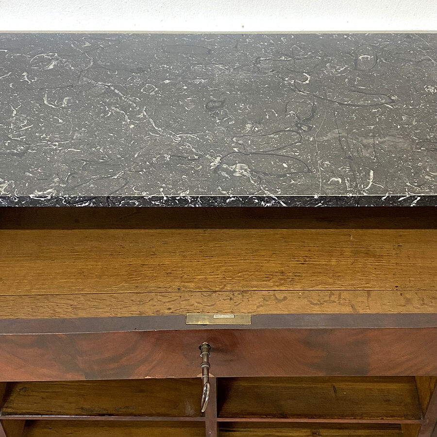 19th century sideboard in mahogany and black granite