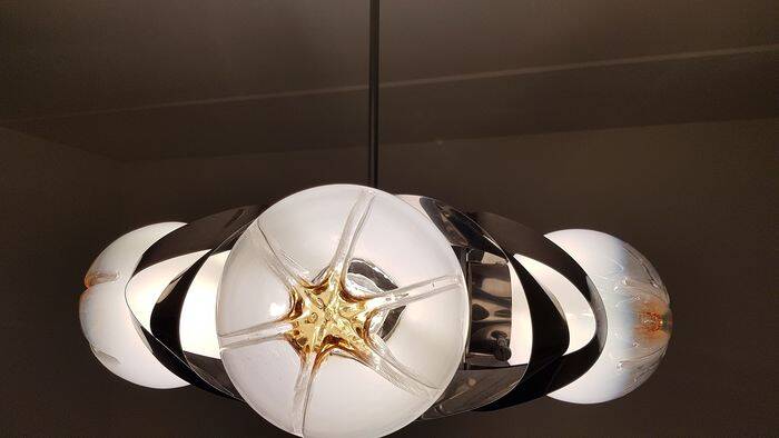 Mazzega Murano Space Age Chandelier 70s