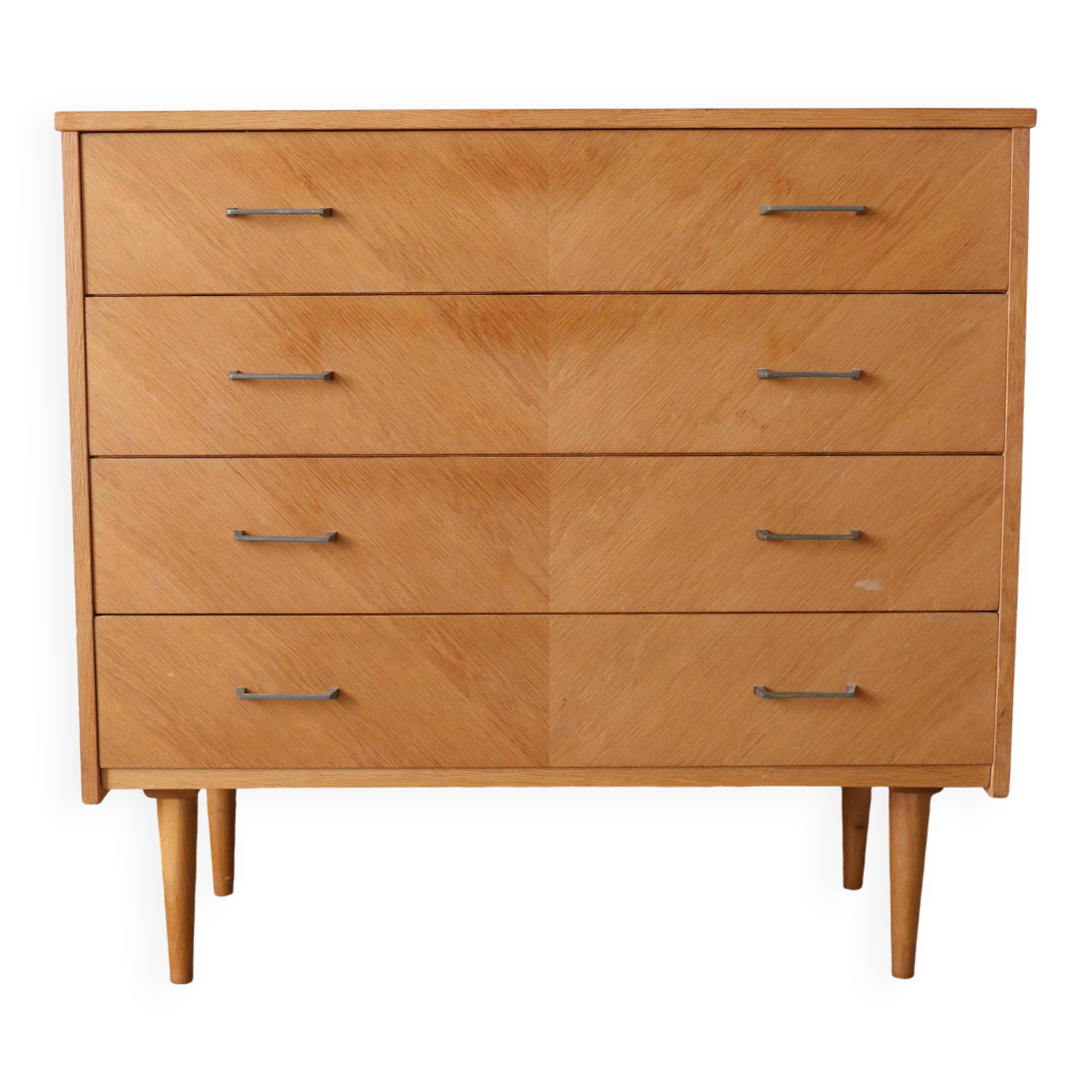 Vintage chest of drawers with compass feet