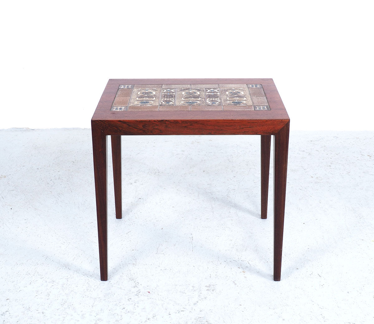 Rosewood Side Table with Baca Tiles by Severin Hansen for Haslev Møbelsnedkeri, 1960s