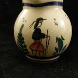 Lot of 2 ceramics Quimper Henriot and HB a vase and a milk pot