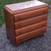 Vintage oak chest of drawers with splayed legs and 4 drawers, circa 1950