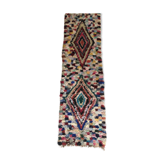 Moroccan Berber carpet Boucherouite 3.05x0.90m