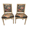 Pair of Louis XVI style chairs in 20th century lacquered beech