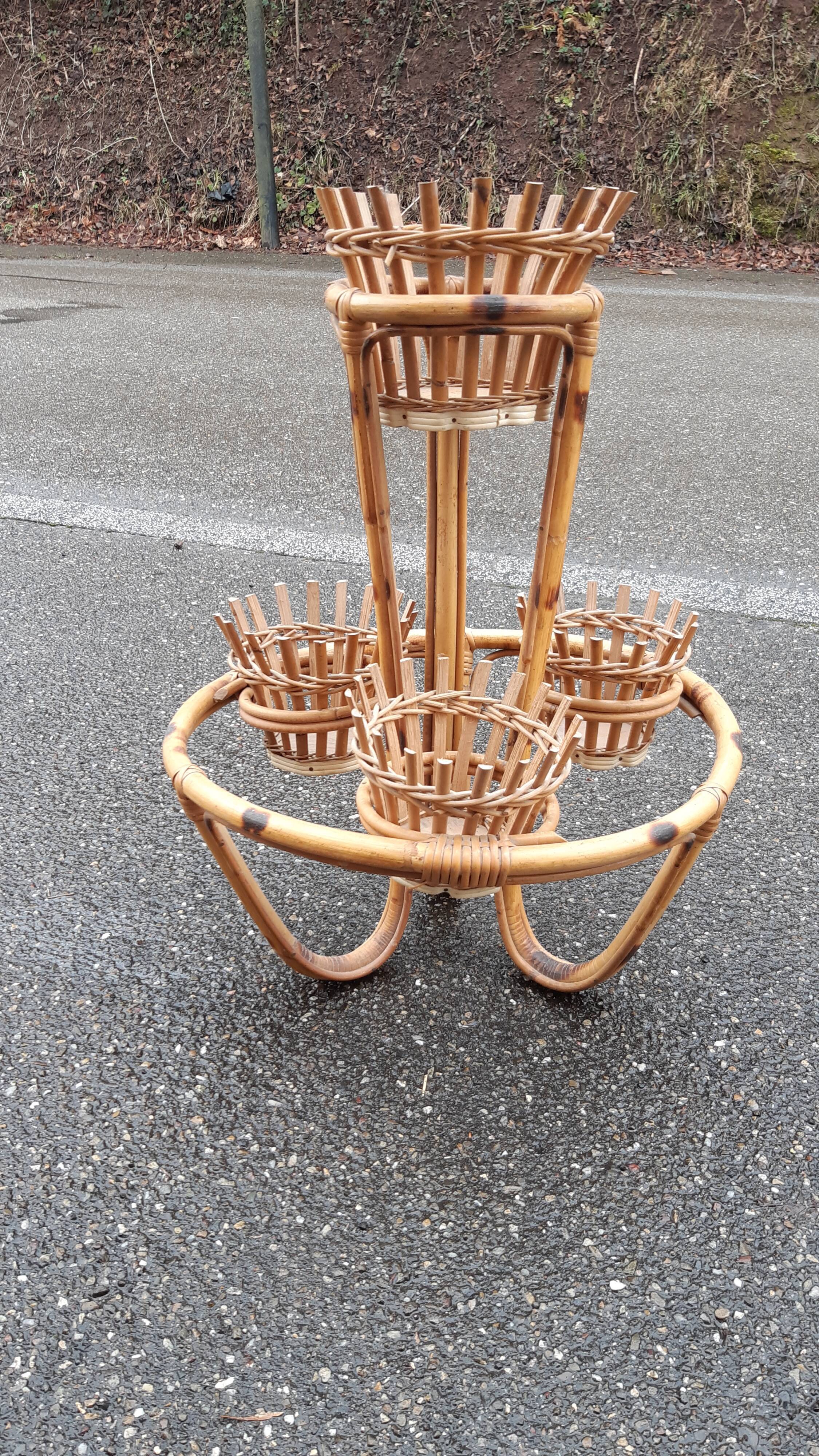 Rattan plant holder 1960