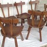 Set of  6 brutalist design chairs