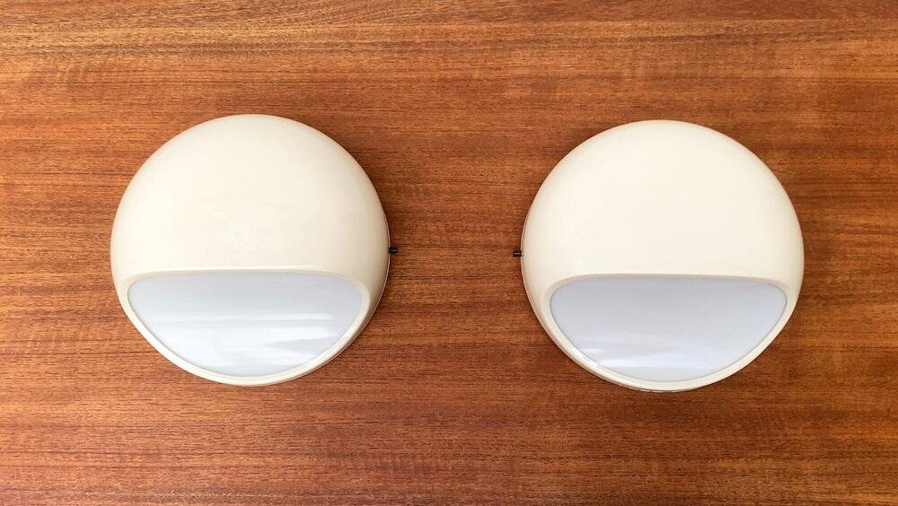 Italian Space Age Wall Lamps from the Mid-Century by Gerd Lange for Kartell, 1960s, Set of 2