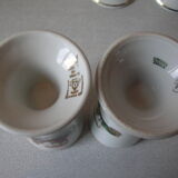 Set of 6 old porcelain mazagrans decor old car tacot