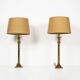 Vintage pair of Brass Column Table Lamps by Kullmann
