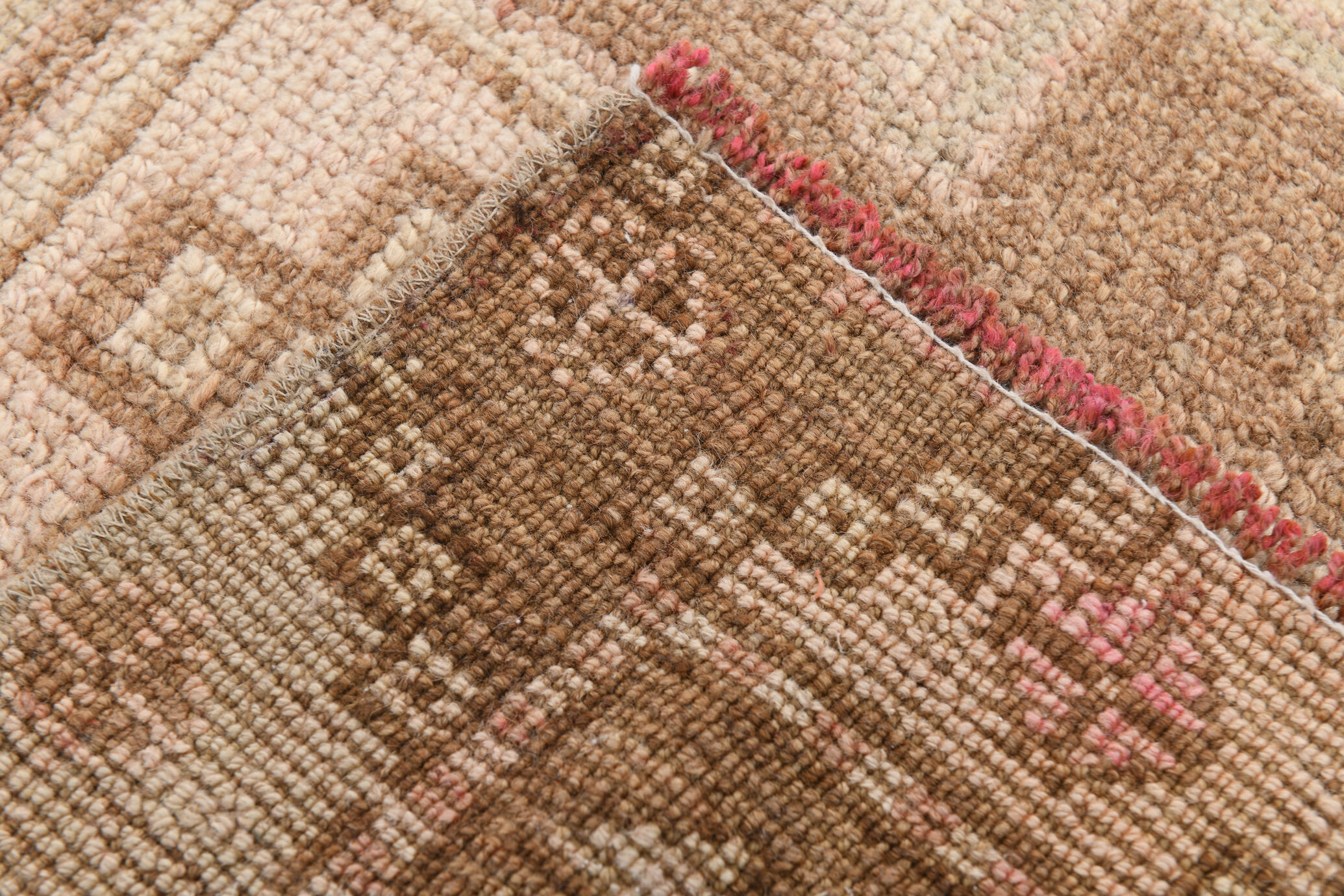 3x12 brown & beige vintage runner rug 100x360cm