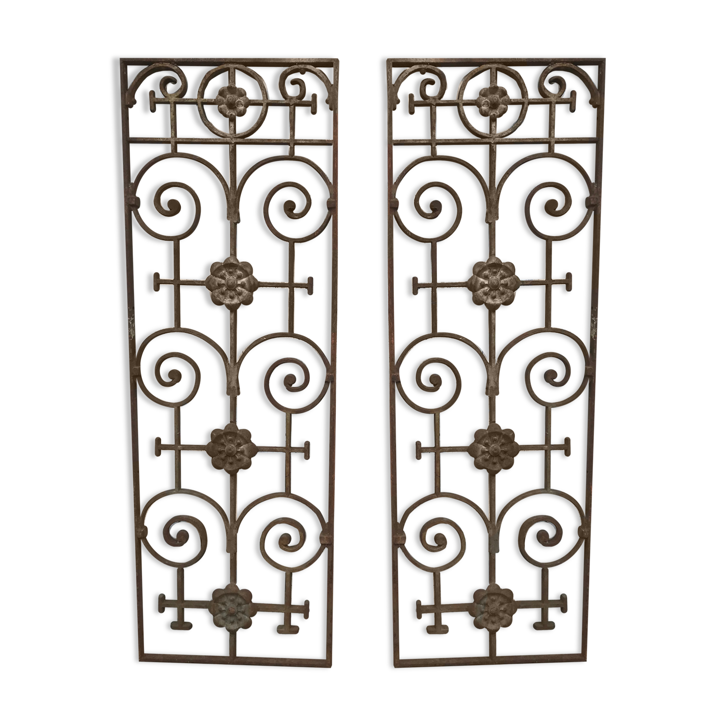 2 cast iron door grilles