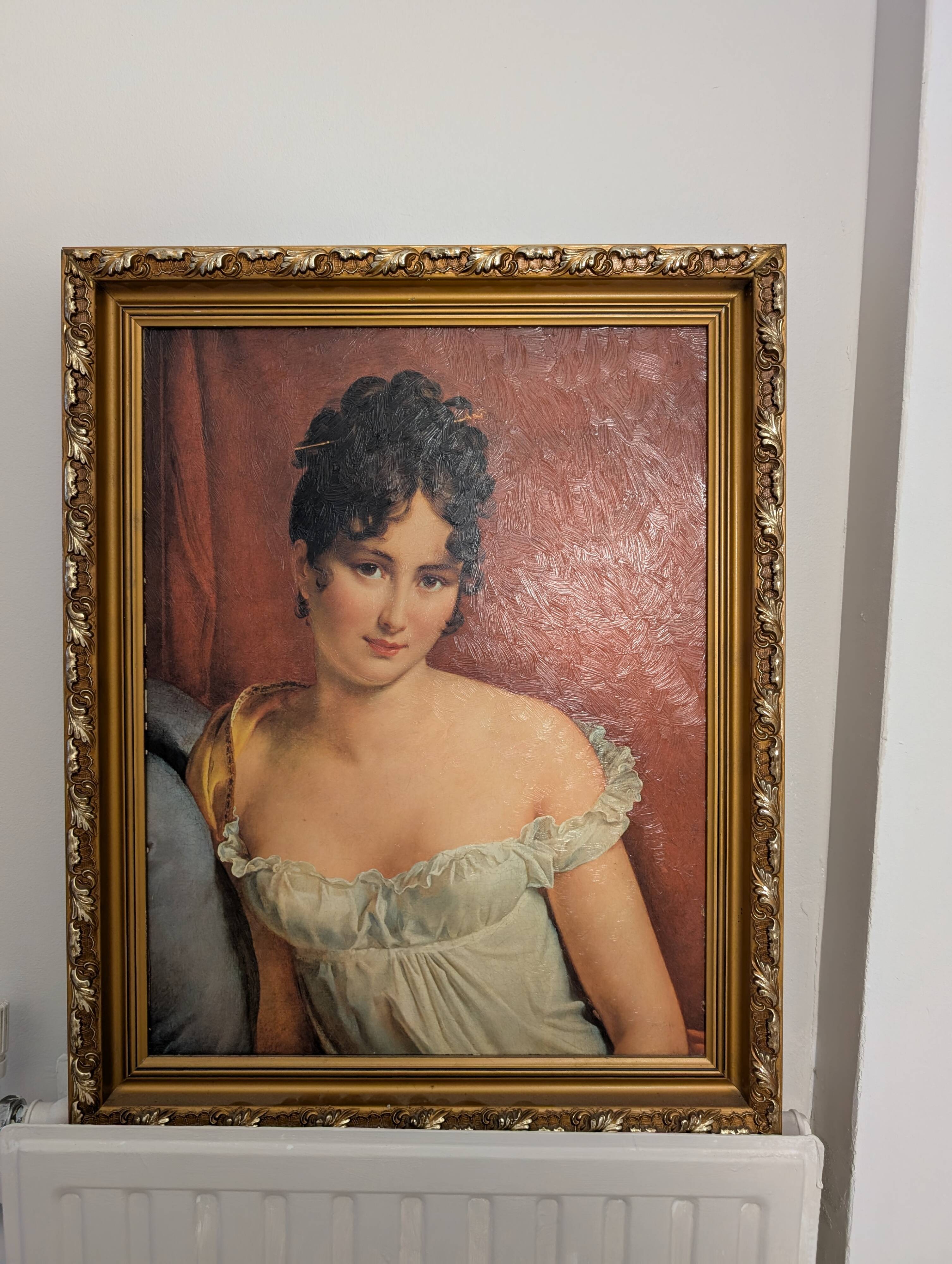 Portrait of Madame Récamier - reproduction François Gerard - gilded frame