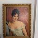 Portrait de Madame Récamier - reproduction  François Gerard - cadre doré