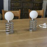 Pair of designer lamps, Spring model, by Ingo Maurer, 20th century