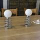 Pair of designer lamps, Spring model, by Ingo Maurer, 20th century