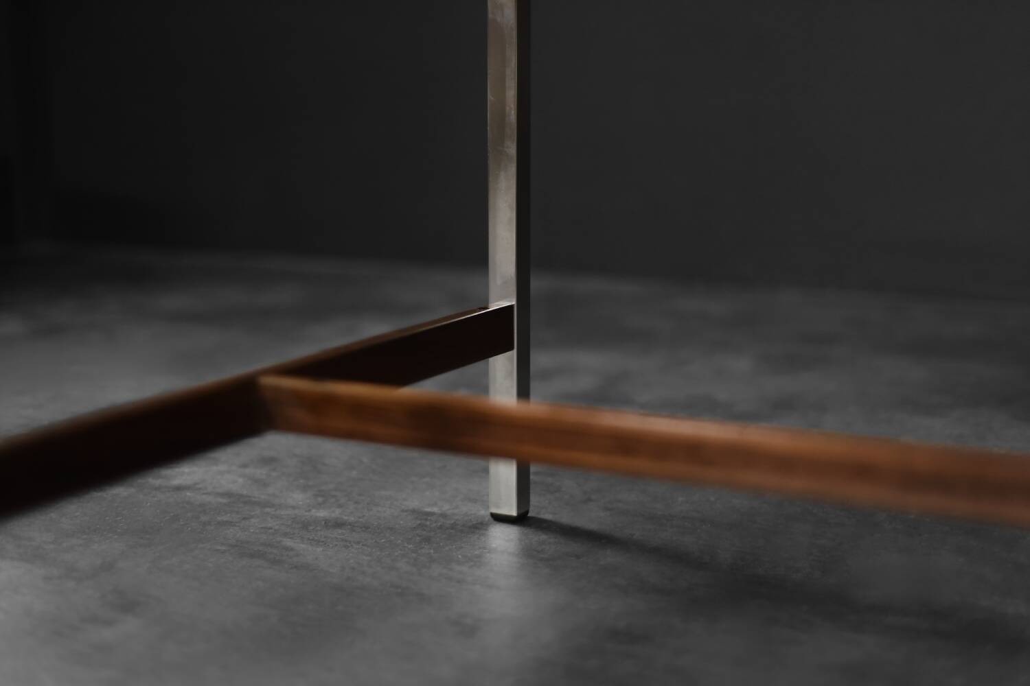 Vintage Mid-Century Modern Swedish Square Rosewood and Aluminium Coffee Table